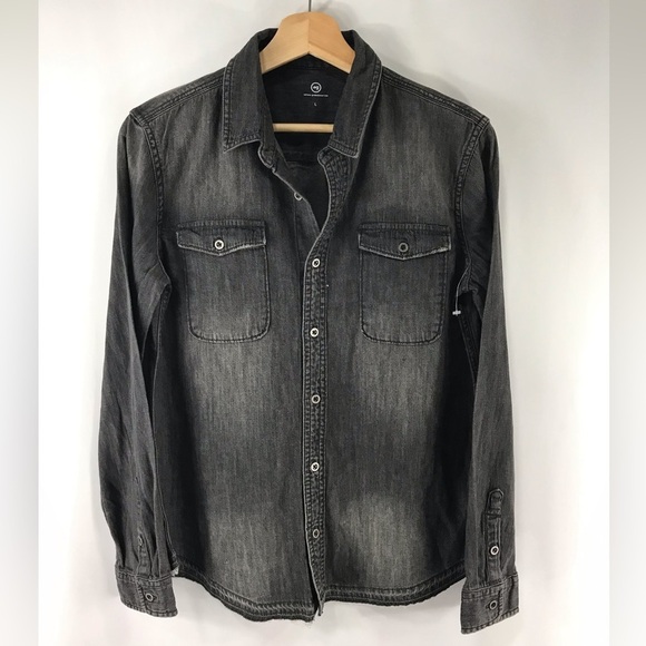 Adriano Goldschmied Kids Girls Black Button Down Denim Long Sleeve Shirt - Picture 1 of 2